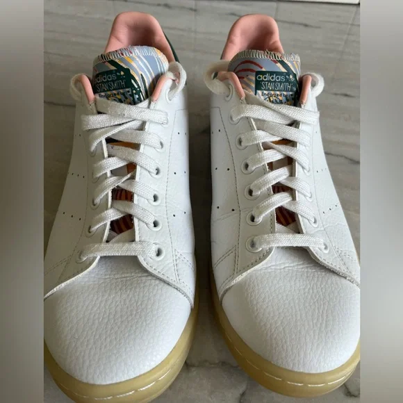 ADIDAS SNEAKERS TENNIS SHOES STAN SMITH 'White Collegiate Green' FZ3631 SZ 9.5 - Picture 2 of 13